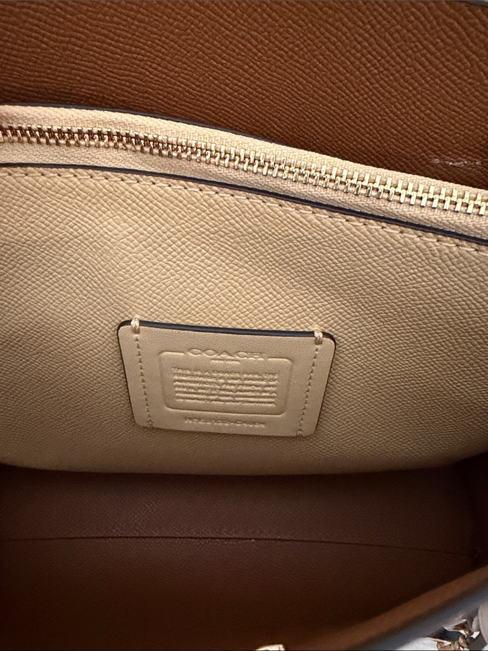 Coach Cream Leather Tote with Gold Hardware - Picture 10 of 16